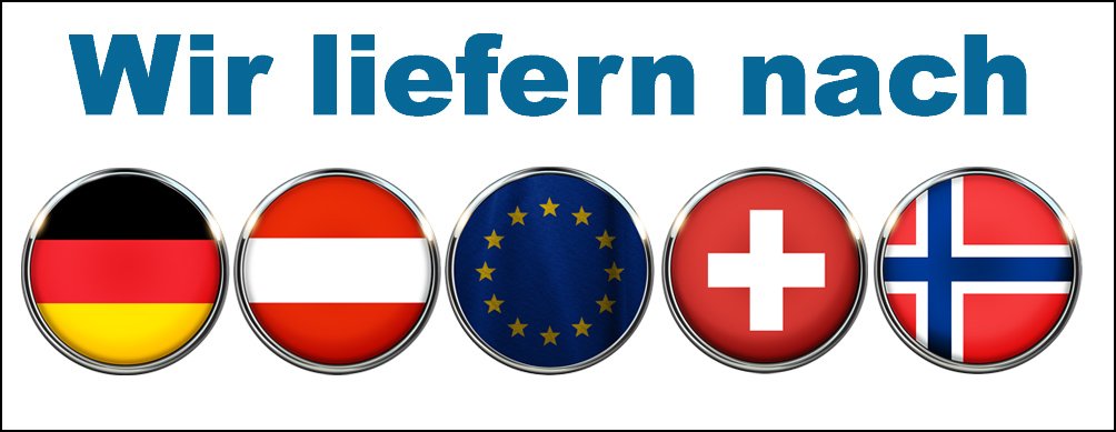 Wir liefern nach: Deutschland, Österreich, alle EU-Länder, Schweiz, Norwegen