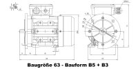 0,18 kW - 2680min-1 (U/MIN) Drehstrommotor B5