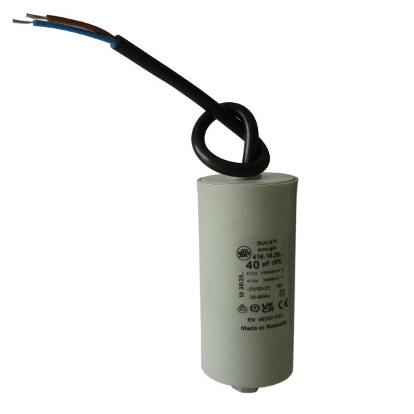 Betriebskondensator mit Kabel 40 µF