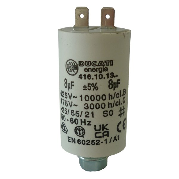 Betriebskondensator mit Flachstecker 8 µF DUCATI Motorkondensator