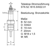 Teleskop-Stromzuführung ST6.52.1815.SW22.01 Bronzekohle